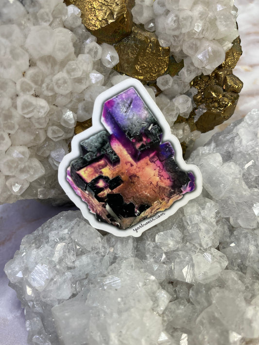 Lead Hill Mine, Illinois Fluorite Sticker or Magnet - Small