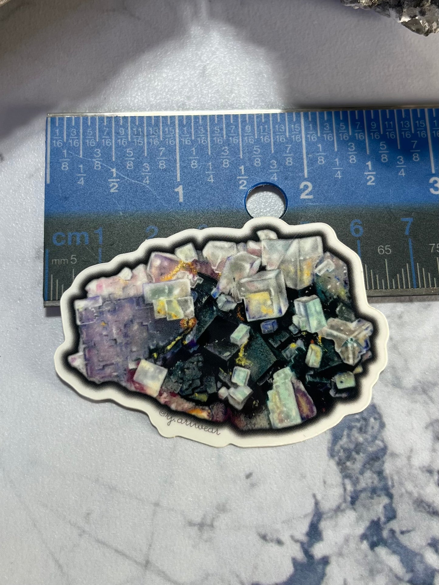 Illinois Fluorite Cluster Sticker or Magnet - Small