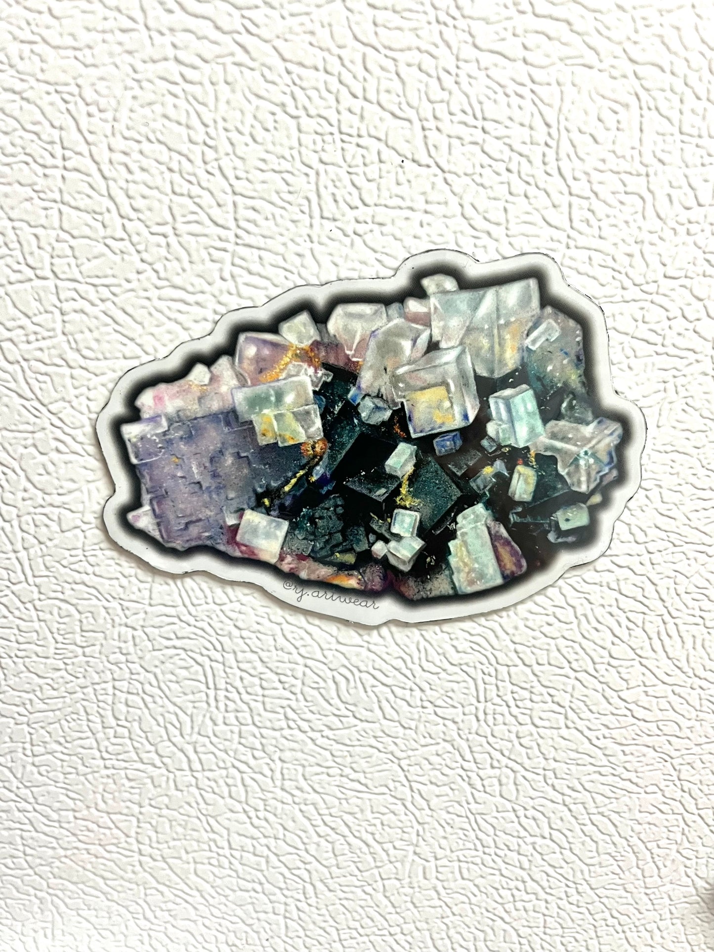 Illinois Fluorite Cluster Sticker or Magnet - Large