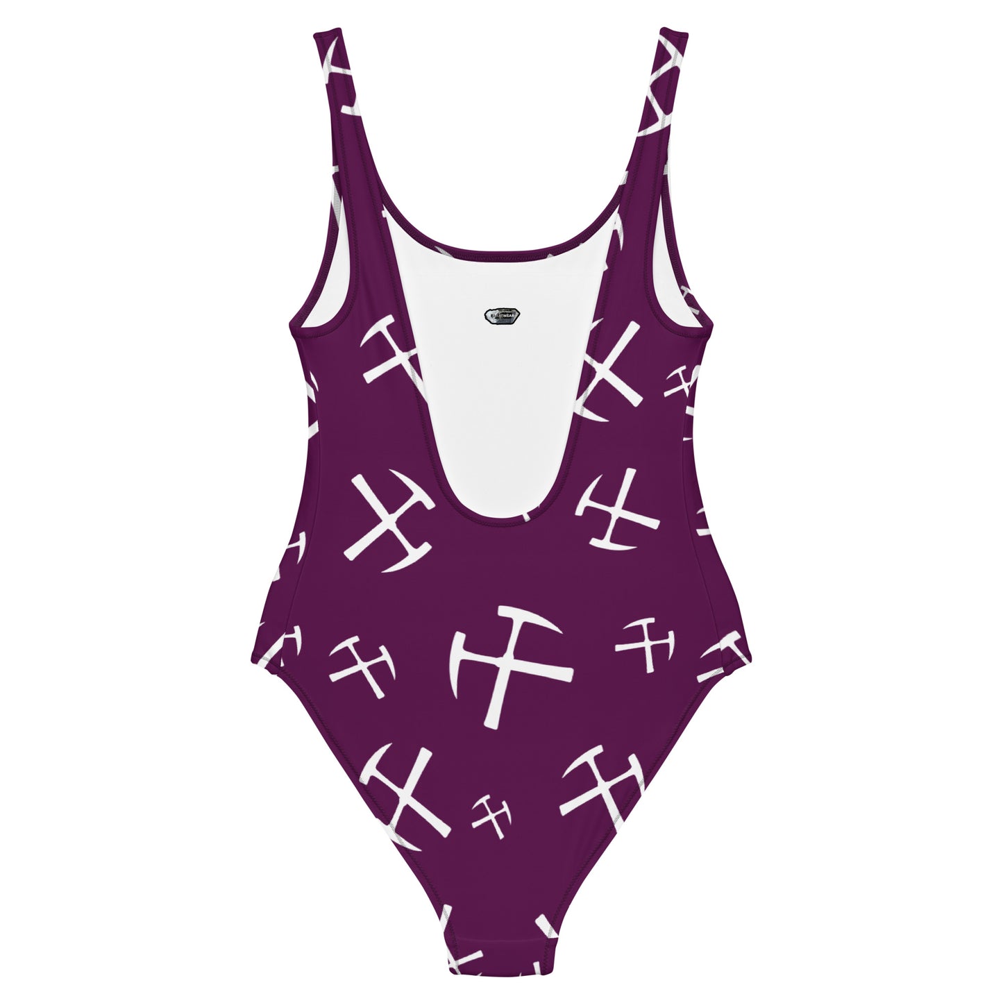 White Rockhound One-Piece Swimsuit - Deep Plum