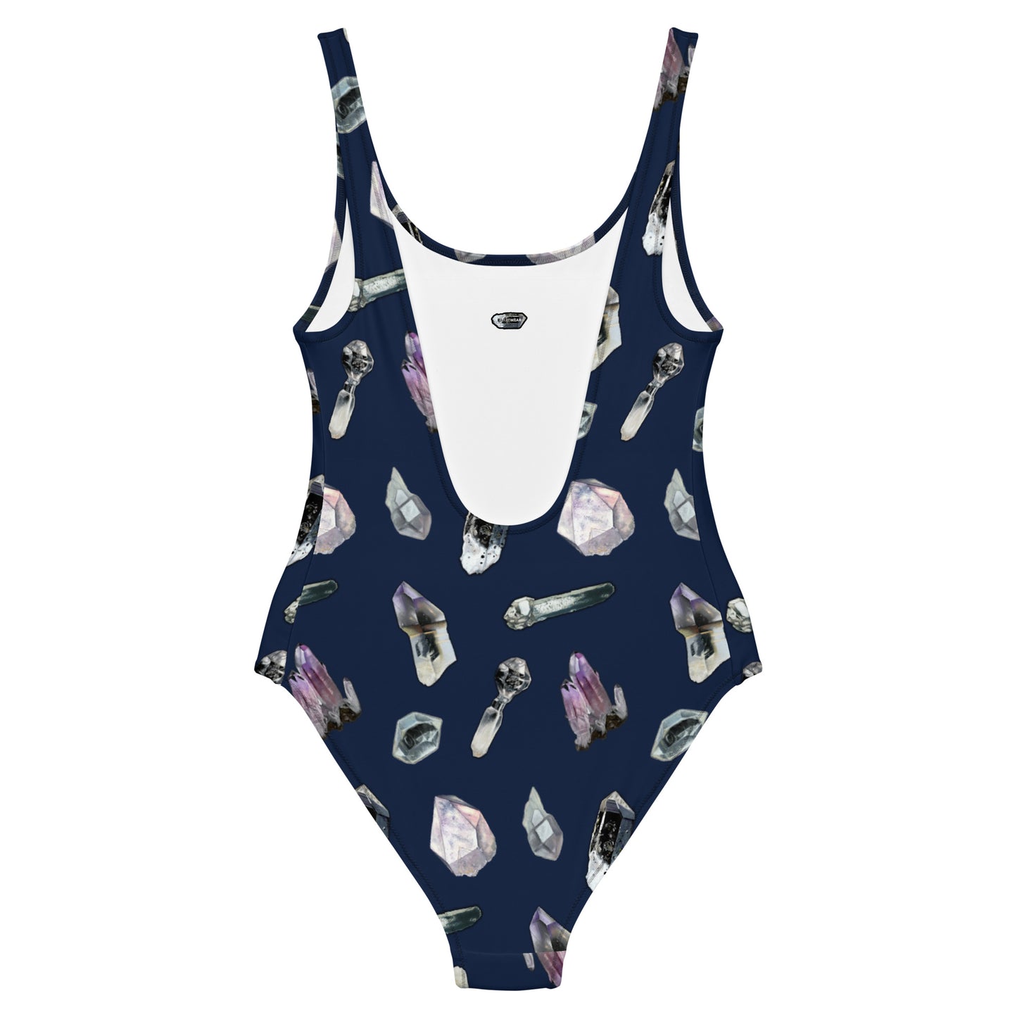 Quartz & Amethyst Tossed Print Swimsuit - Navy