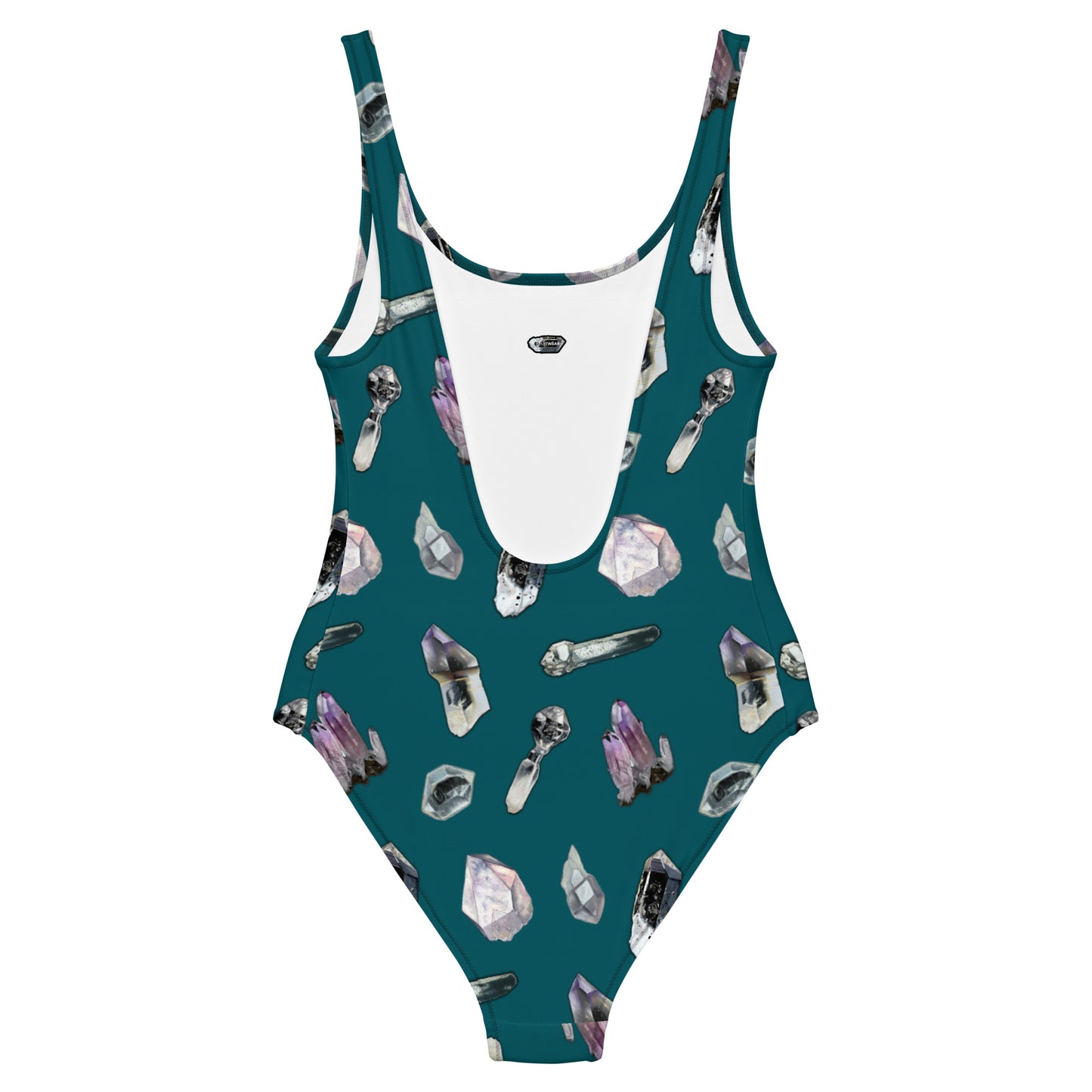 Quartz & Amethyst Tossed Print Swimsuit - Deep Teal