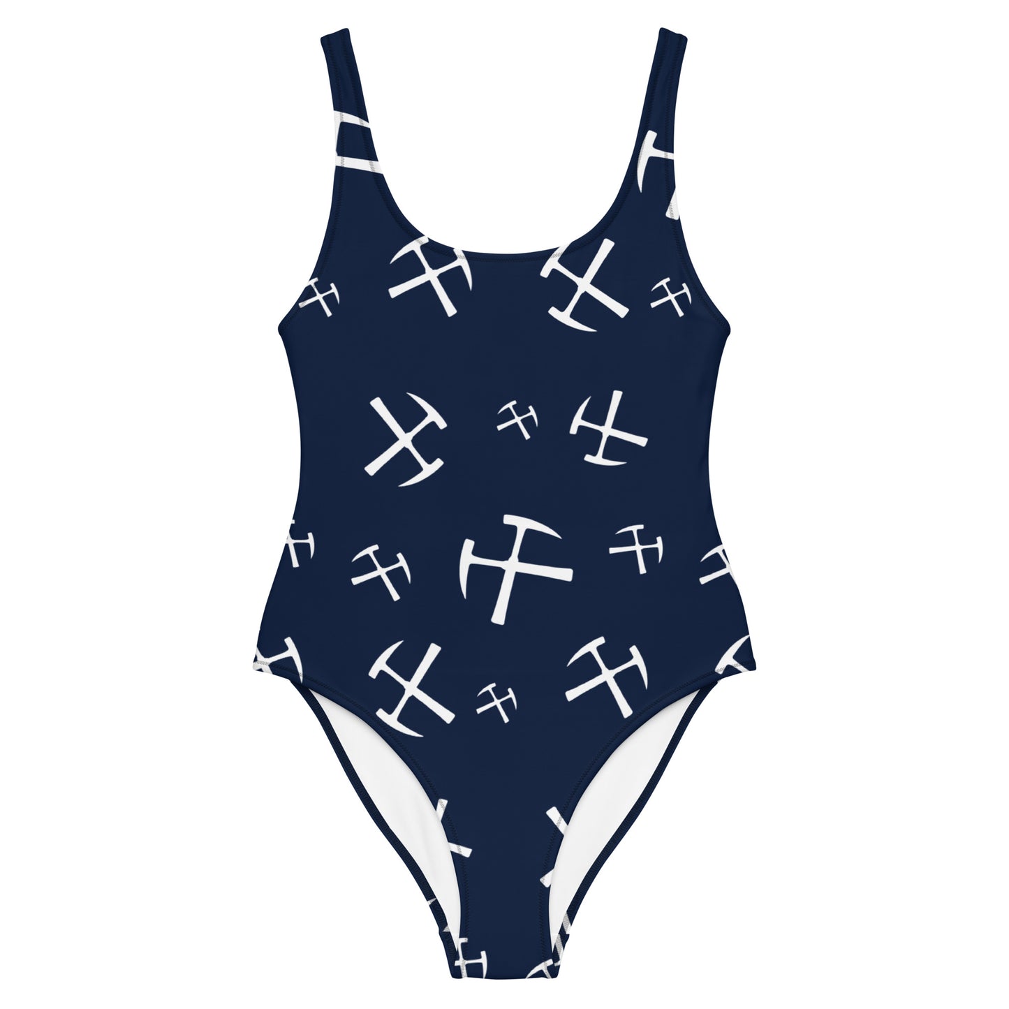 White Rockhound One-Piece Swimsuit - Navy