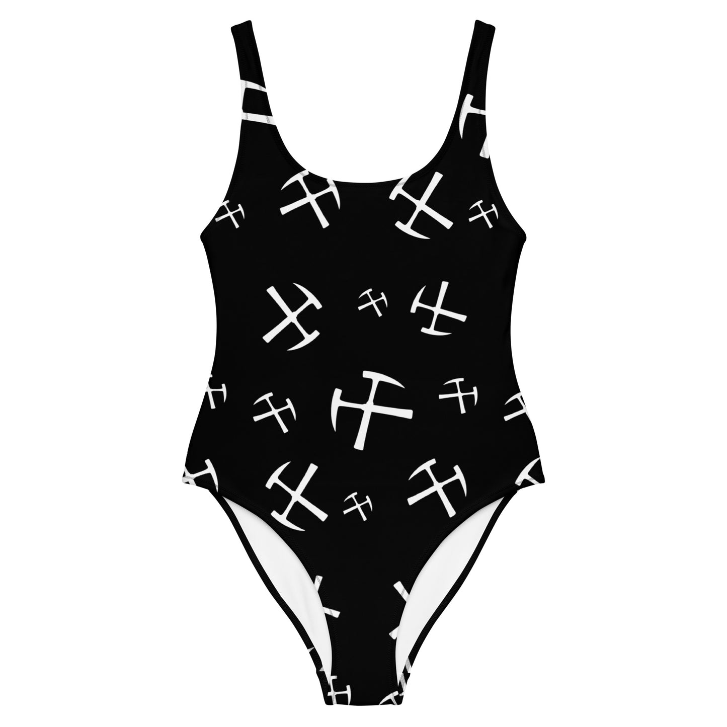 White Rockhound One-Piece Swimsuit - Black