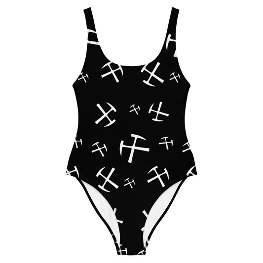 White Rockhound One-Piece Swimsuit - Black