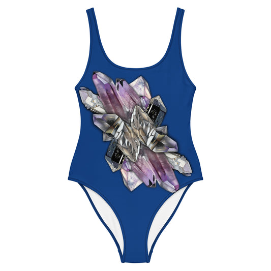 Quartz & Amethyst One-Piece Swimsuit - Blue