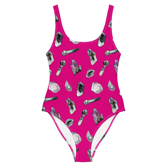 Quartz & Amethyst Tossed Print Swimsuit - Pink