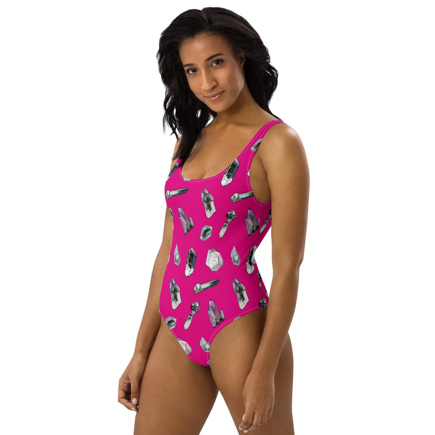 Quartz & Amethyst Tossed Print Swimsuit - Pink