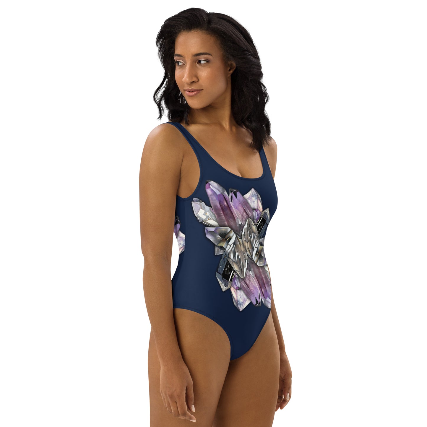 Quartz & Amethyst One-Piece Swimsuit - Navy