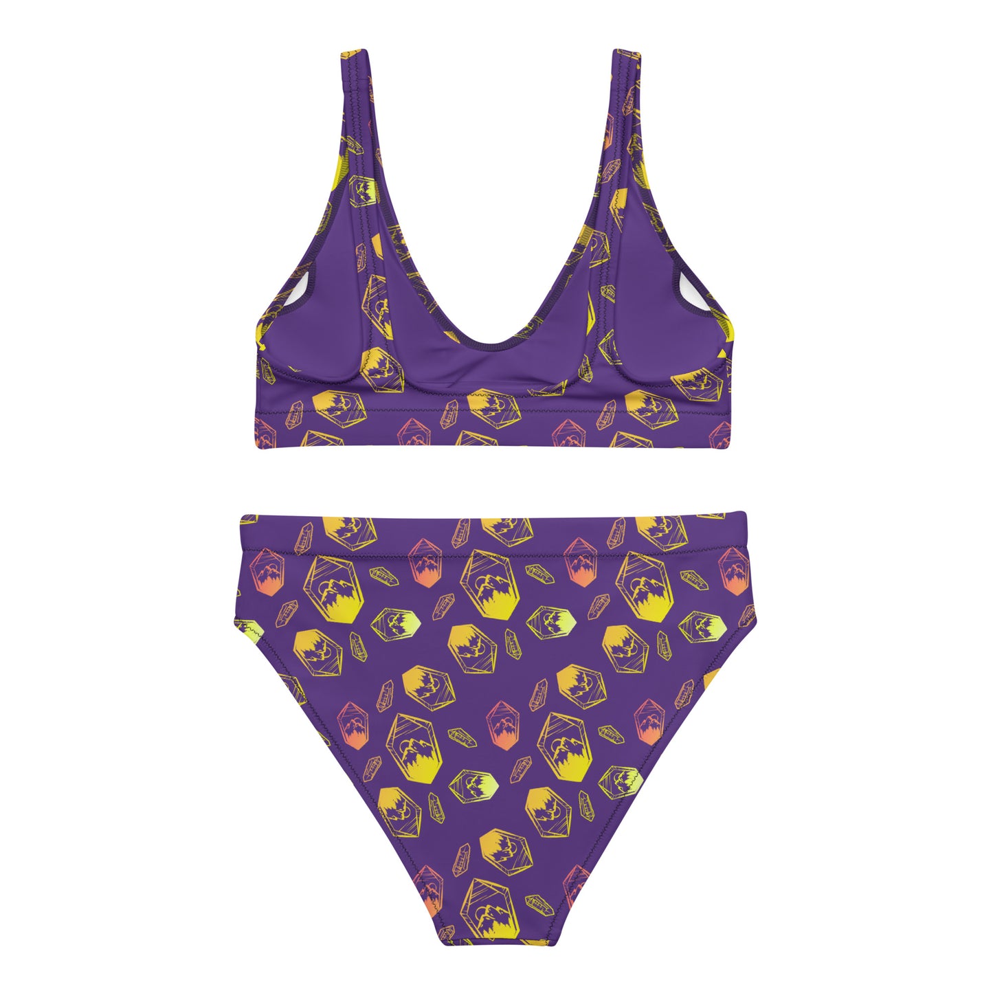 Neon Crystal Mountain high-waisted bikini - Purple