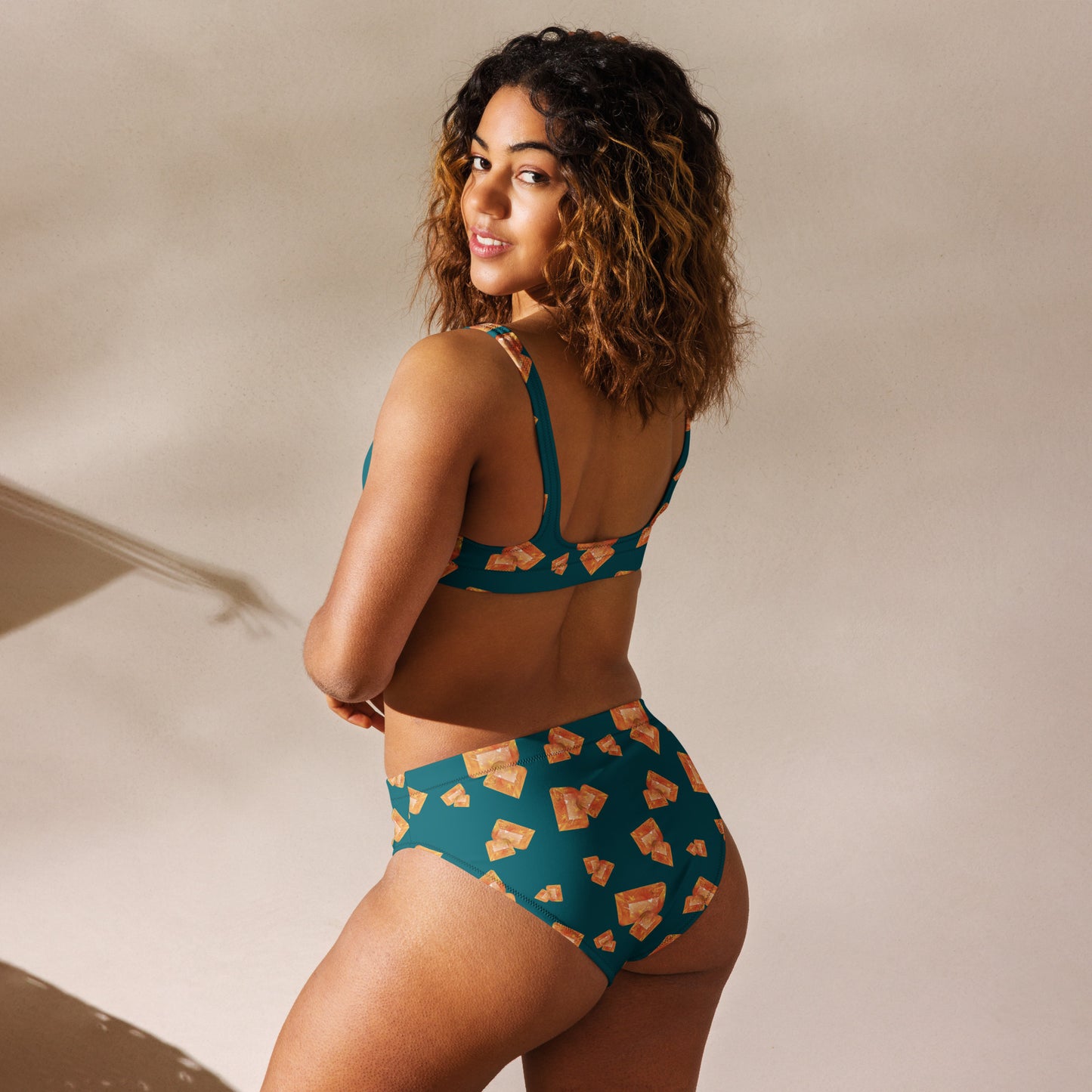 Wulfenite high-waisted bikini - Deep Teal