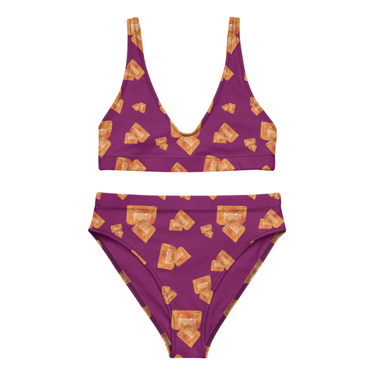 Wulfenite high-waisted bikini - Deep Plum