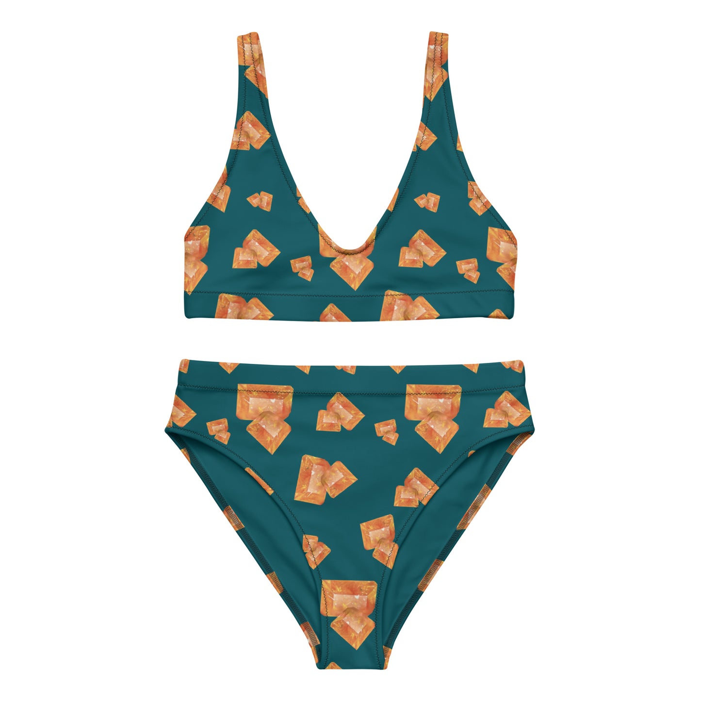 Wulfenite high-waisted bikini - Deep Teal