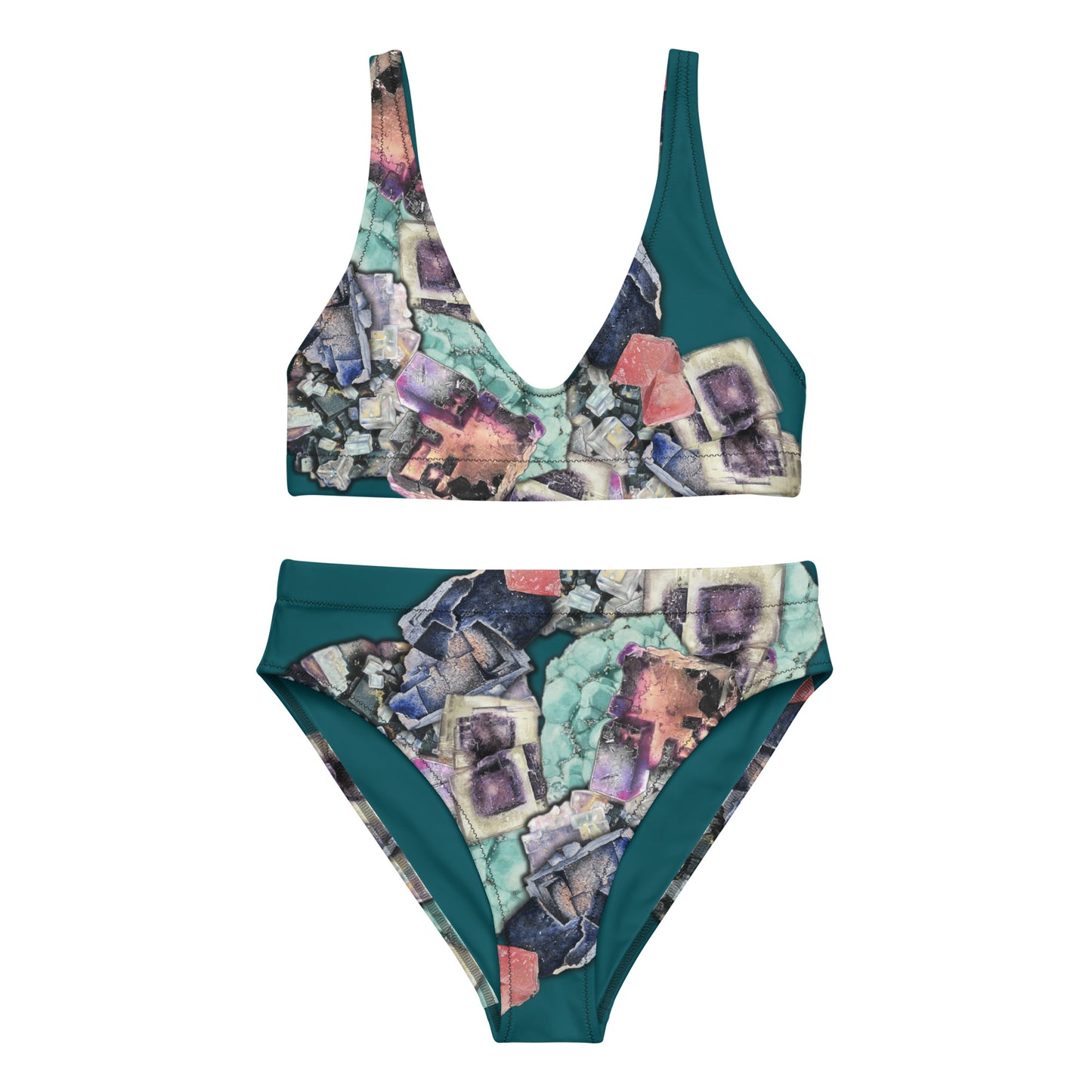 Fluorite high-waisted bikini - Deep Teal