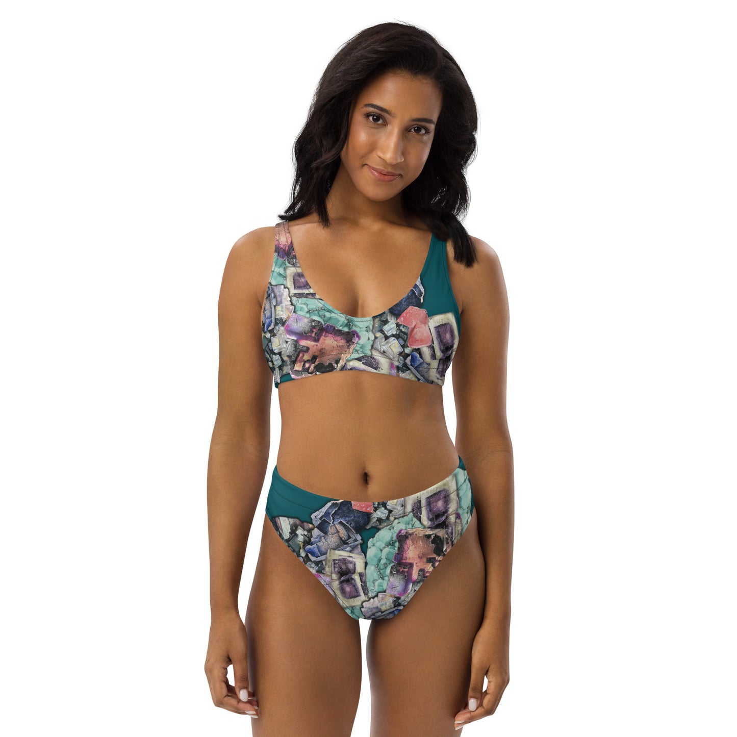 Fluorite high-waisted bikini - Deep Teal