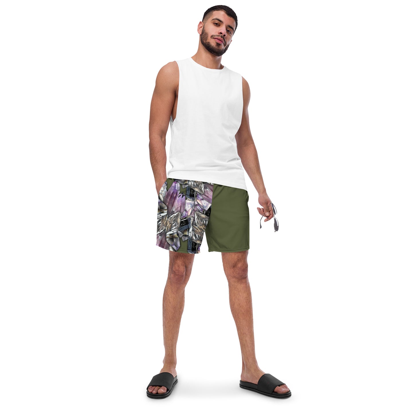 Quartz & Amethyst Swim Trunks - Saratoga Green