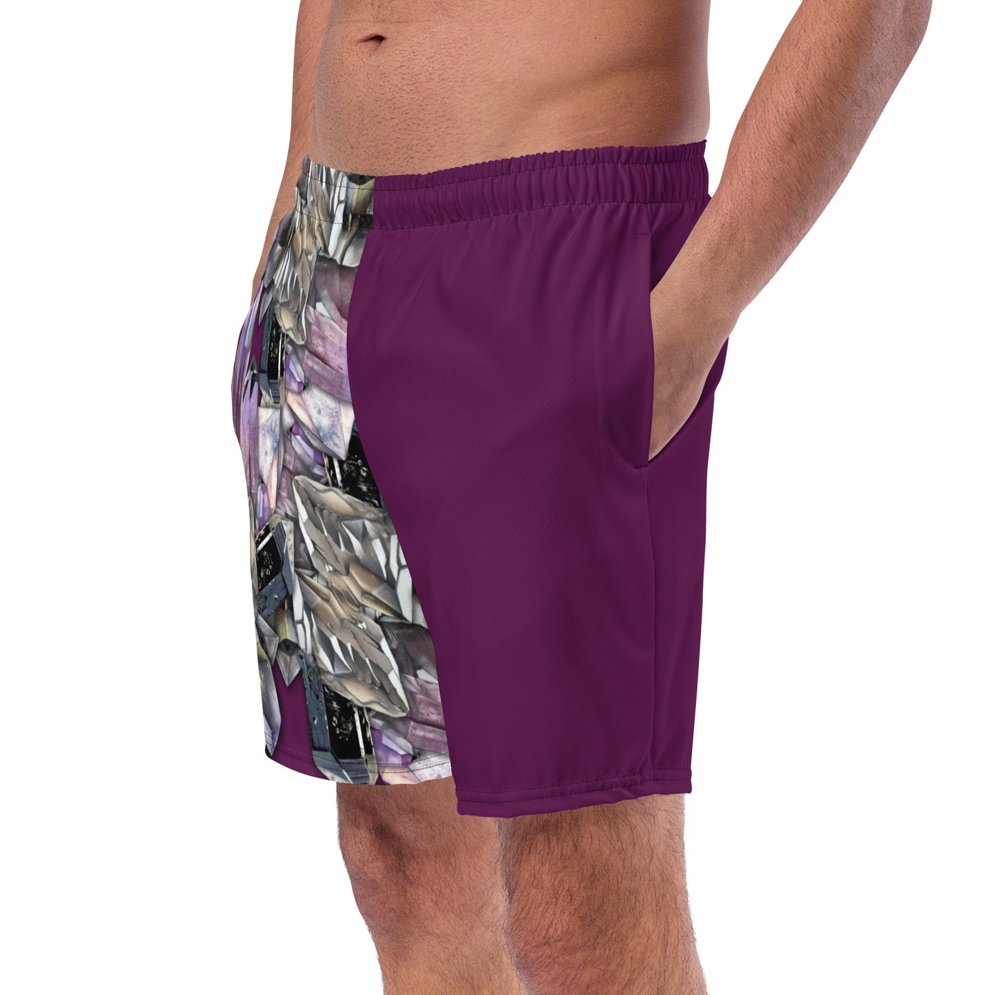 Quartz & Amethyst Swim Trunks - Deep Plum