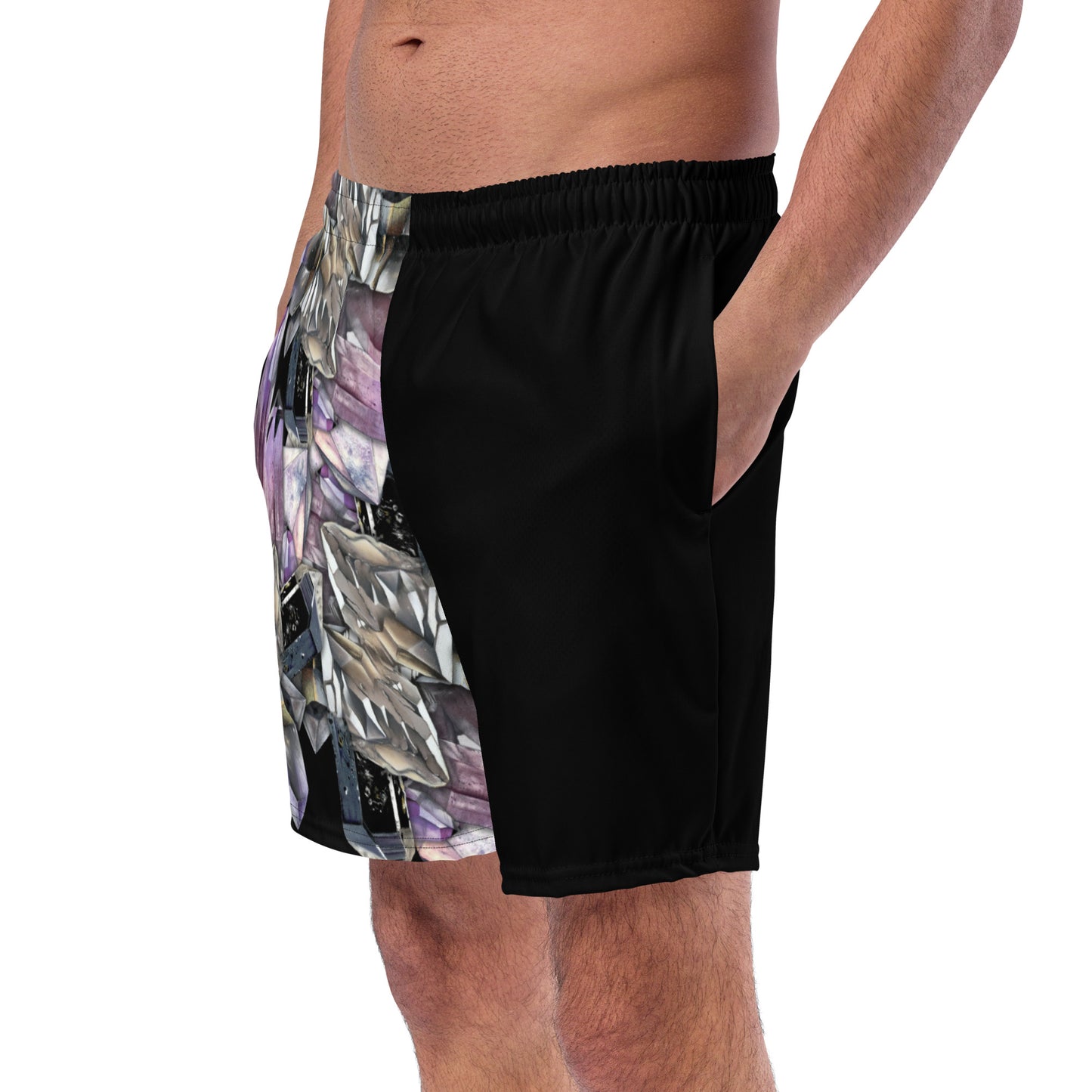 Quartz & Amethyst Swim Trunks - Black