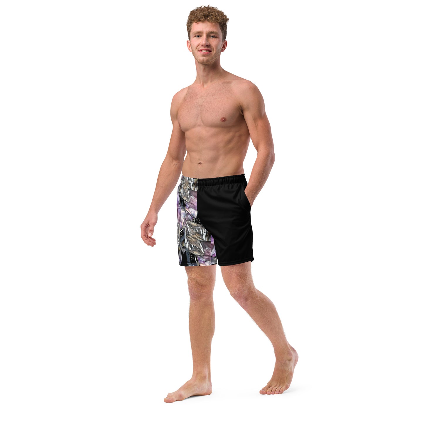 Quartz & Amethyst Swim Trunks - Black