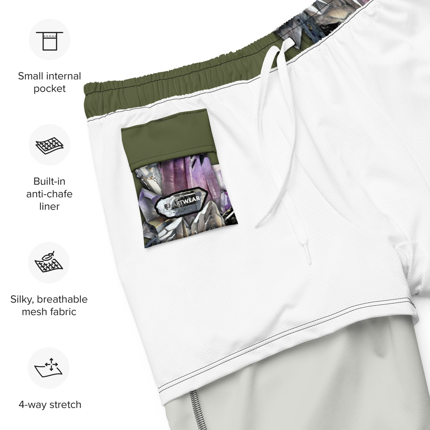 Quartz & Amethyst Swim Trunks - Saratoga Green