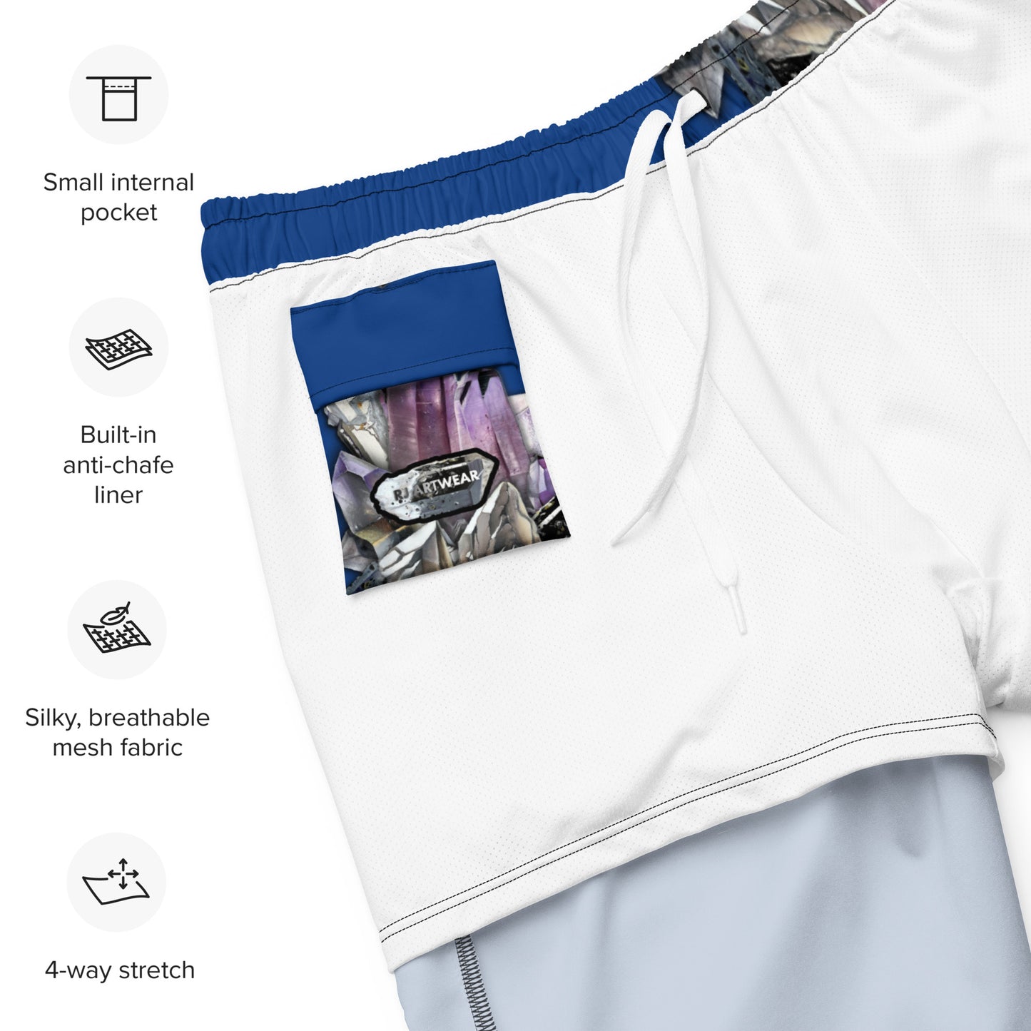 Quartz & Amethyst Swim Trunks - Blue