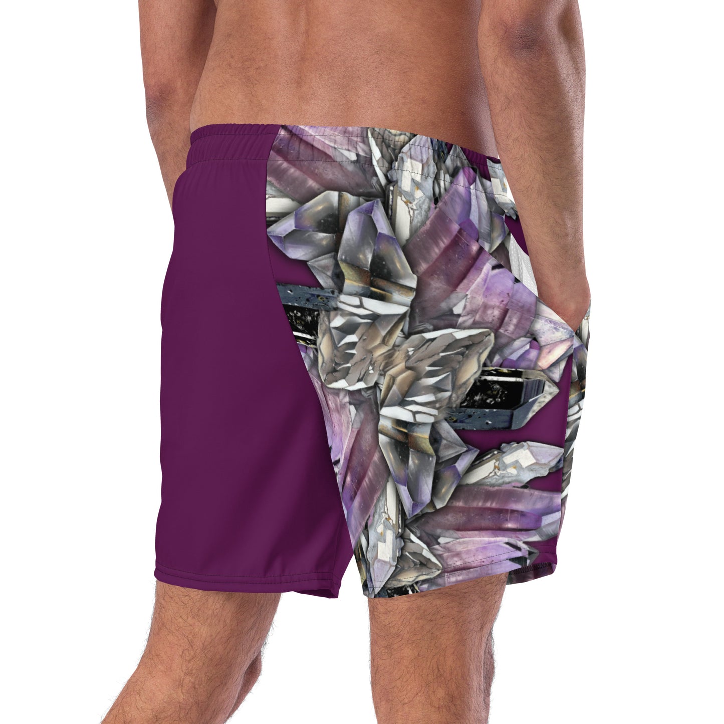 Quartz & Amethyst Swim Trunks - Deep Plum