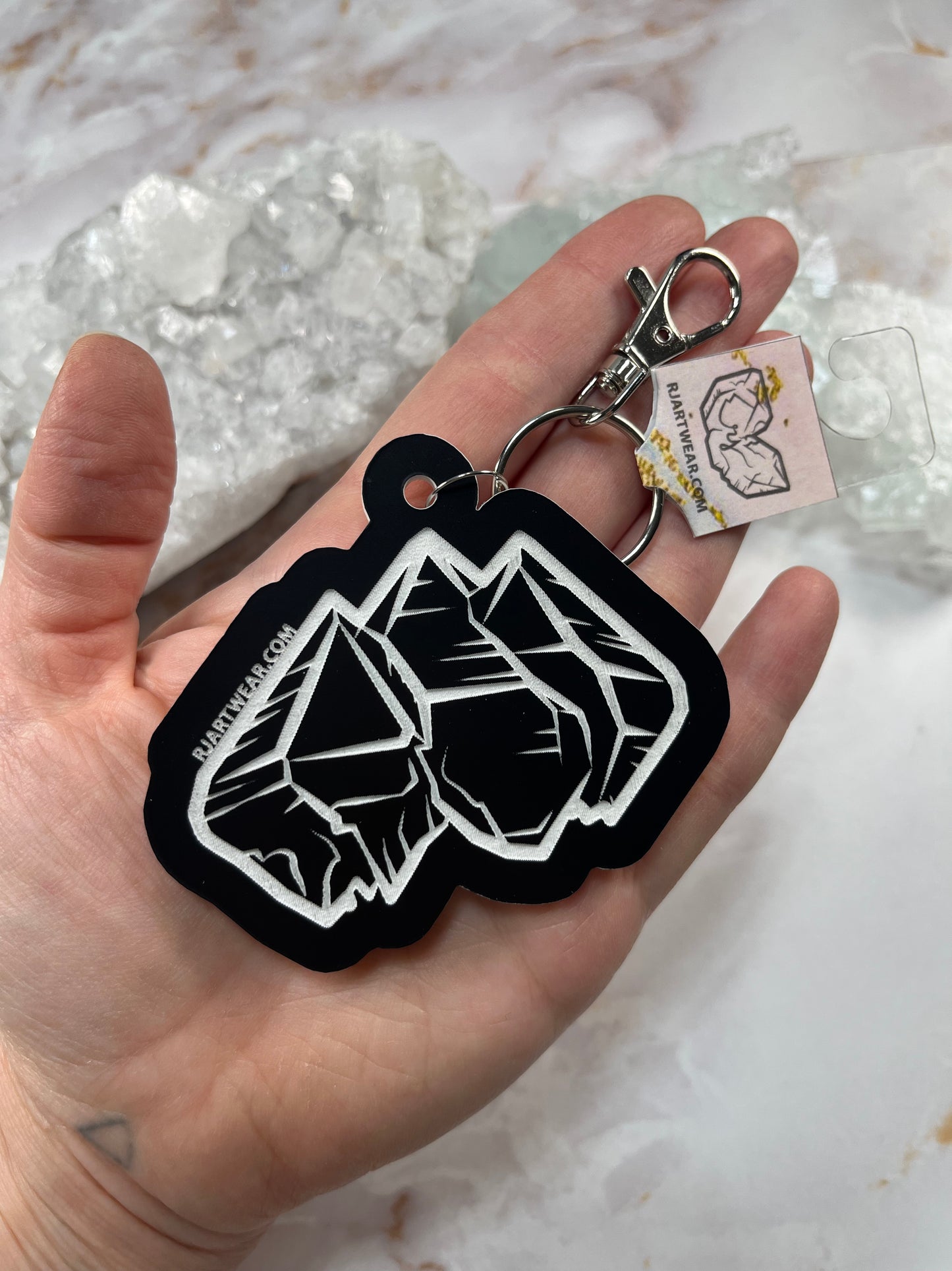 Triple Scepter Acrylic Keychain - Black and White