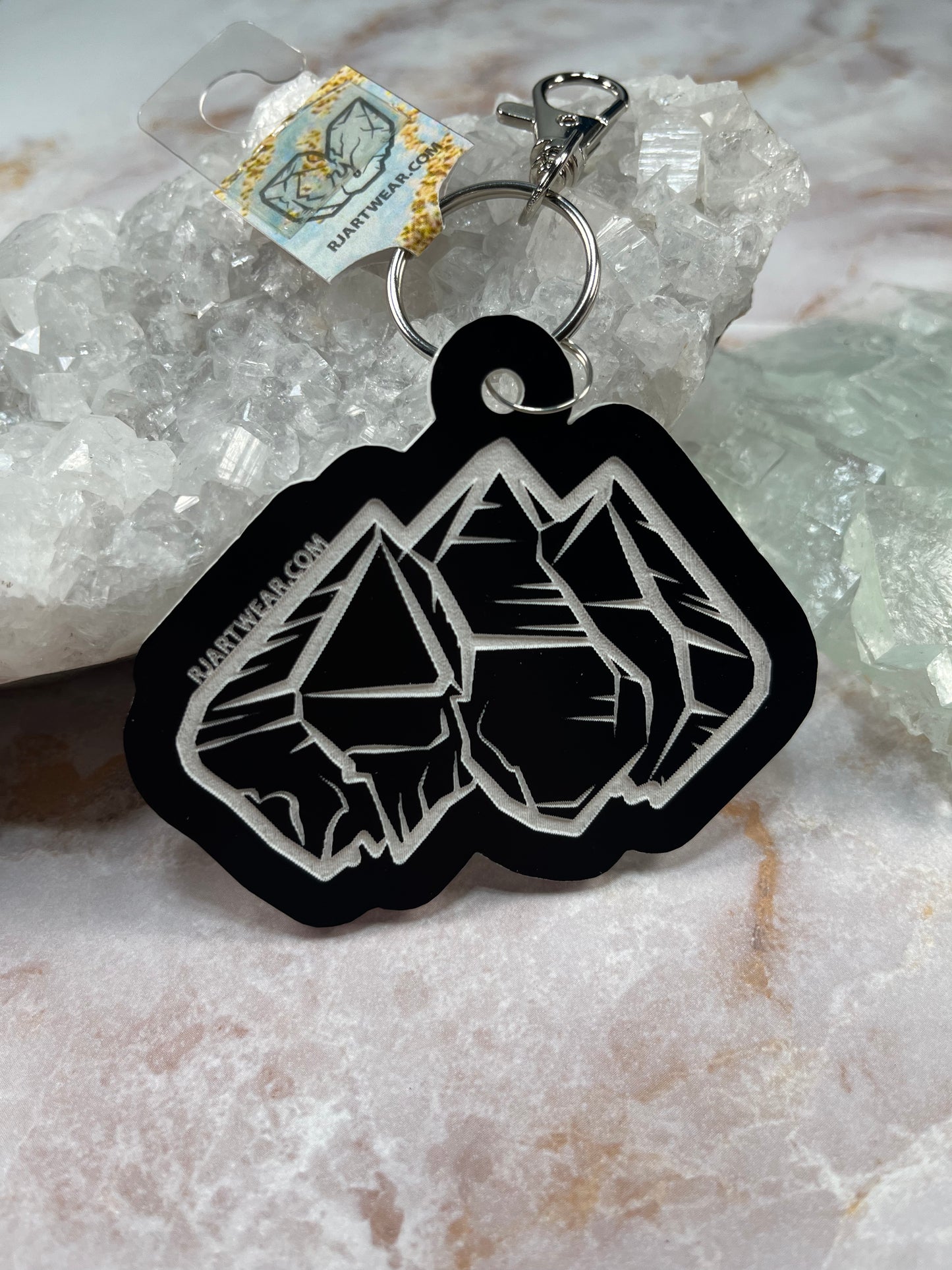 Triple Scepter Acrylic Keychain - Black and White