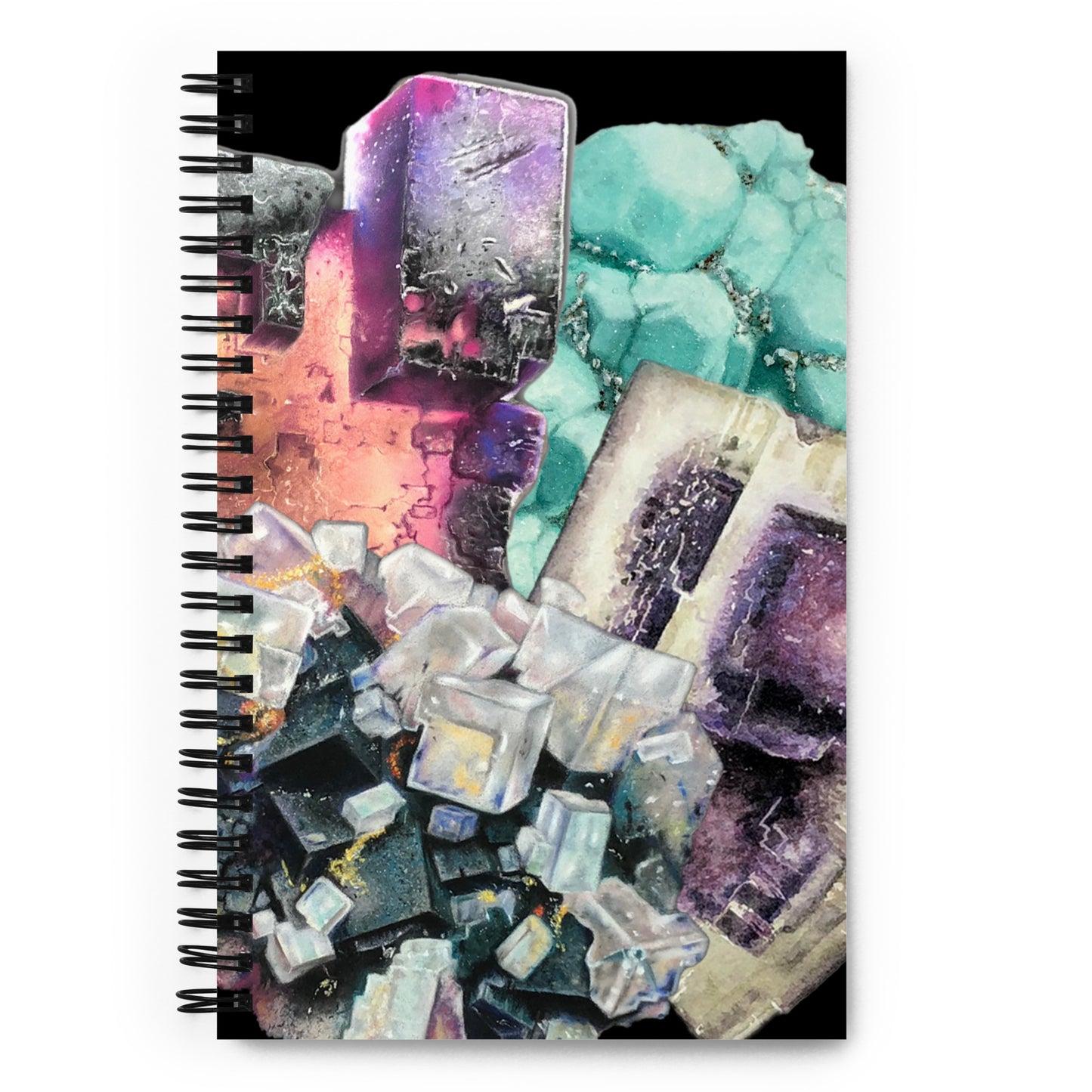 Fluorite Collage Artwork - Spiral notebook