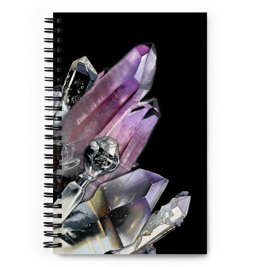 Quartz & Amethyst Spiral notebook