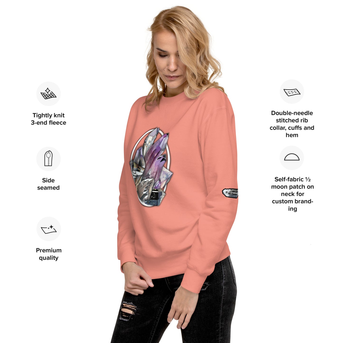 Quartz Collage Oval - Unisex Premium Sweatshirt