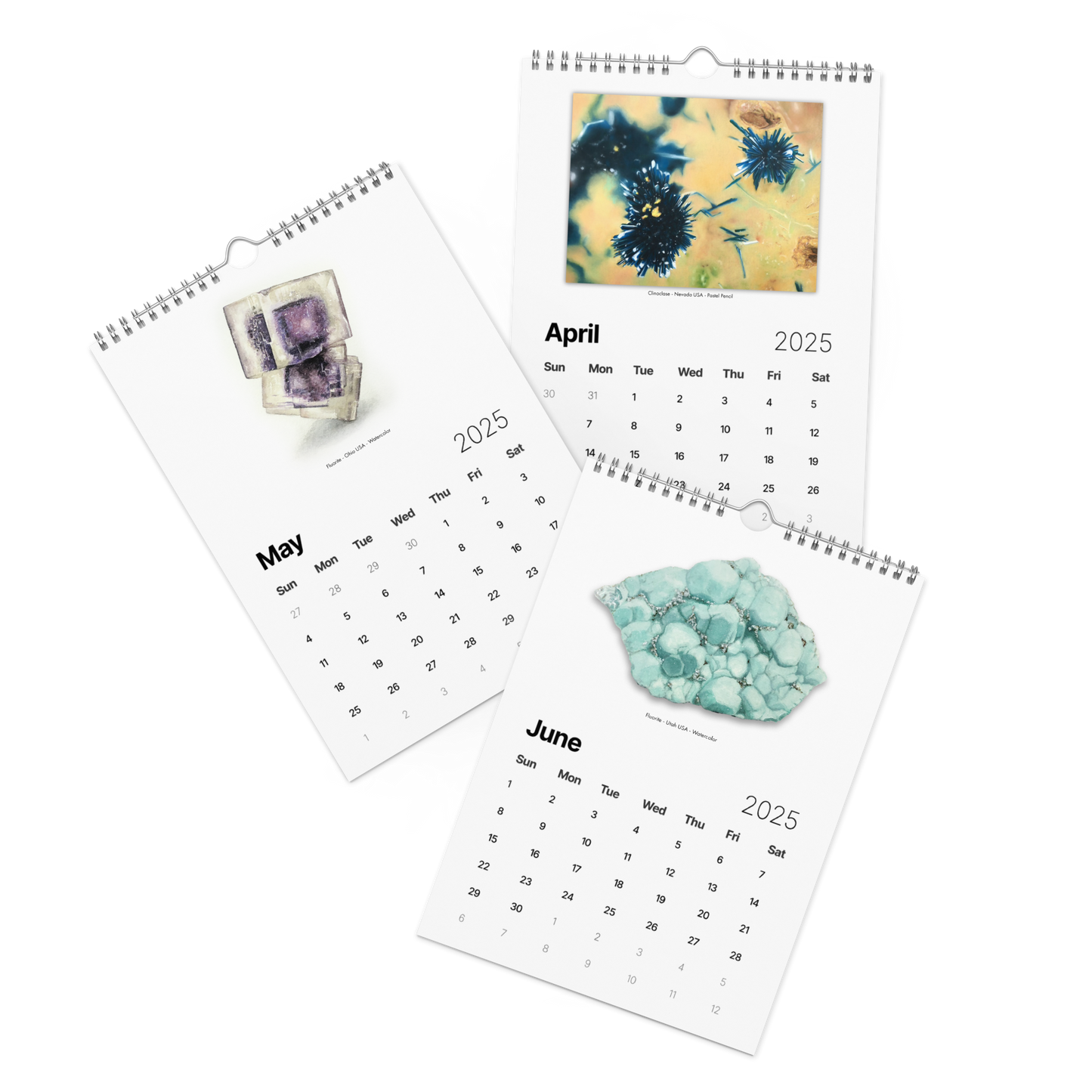 Mineral Art Wall Calendar - 2025