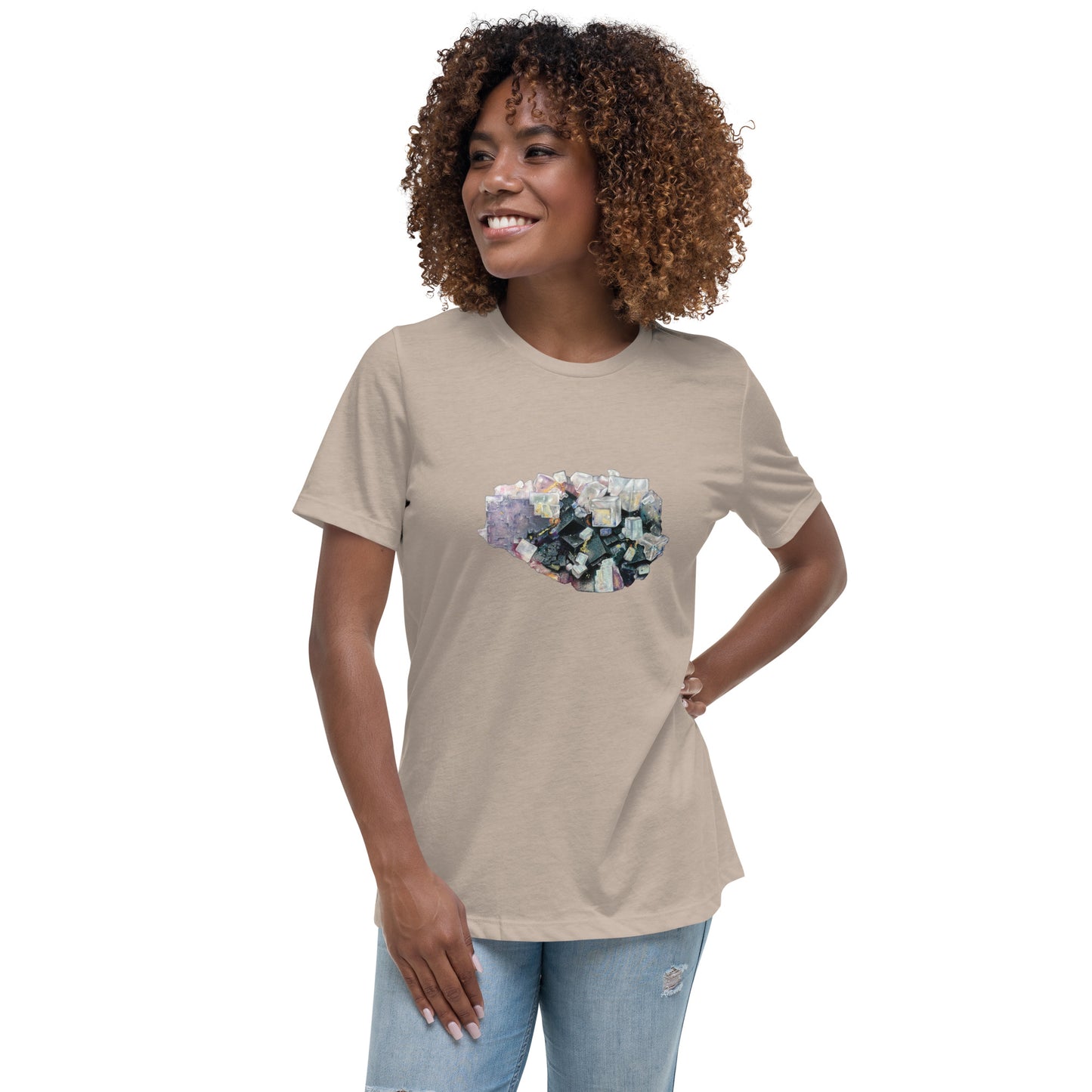 Fluorite Cluster Drawing - Women's Relaxed T-Shirt