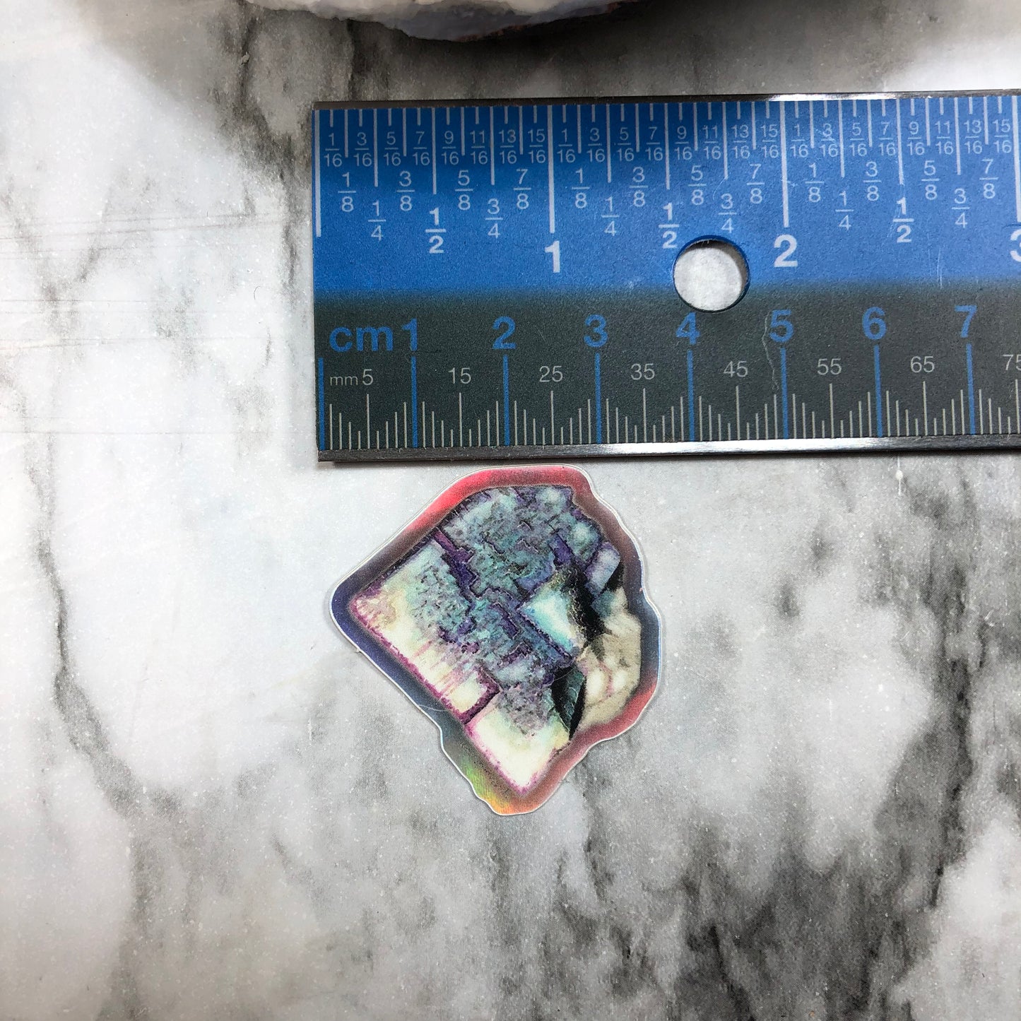 Mini UV lit Clay Center Ohio Watercolor Fluorite Sticker